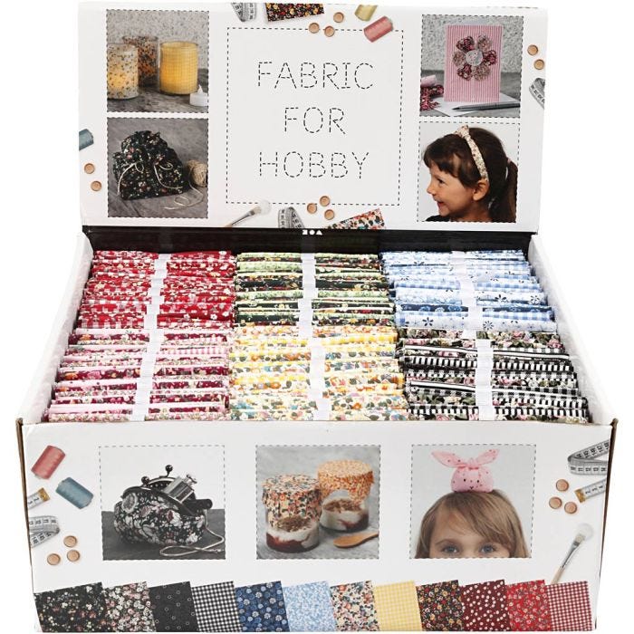 Tessuto per Patchwork, misura 45x55 cm, 100 g, colori asst., 48 pacch./ 1 conf.