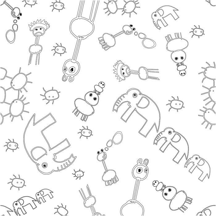 Stoffa, L: 145 cm, 140 g, bianco/nero, 1 risma