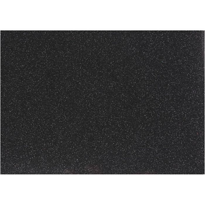 Pellicola da stirare, A5, foglio 148x210 mm, glitter, nero, 1 fgl.