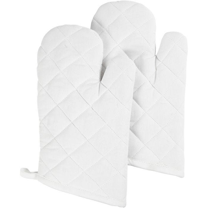 Guanto da forno, misura 18x28 cm, 145 g, bianco, 2 pz/ 1 conf.