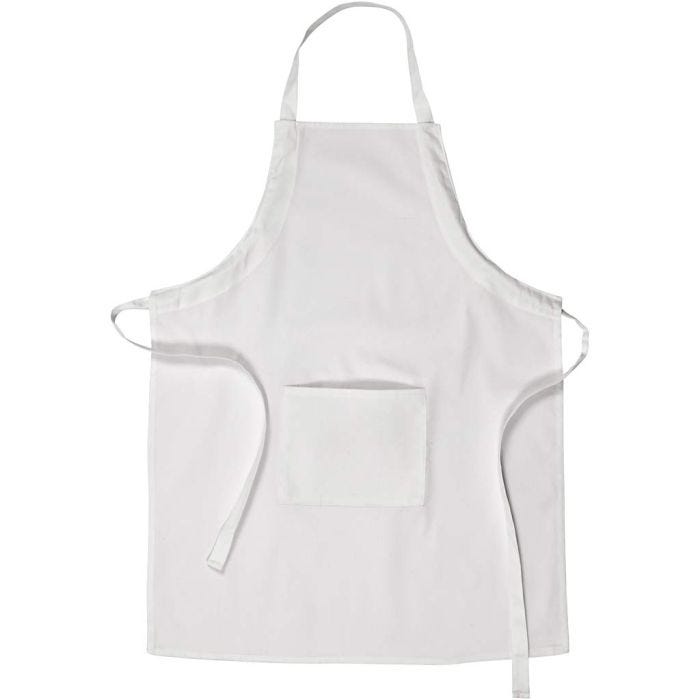 Grembiule , L: 84 cm, L: 65 cm, misura M-XL cm, 210 g, bianco, 1 pz