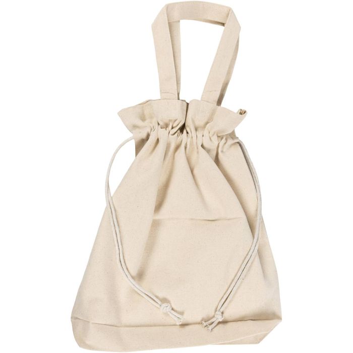 Borsa con coulisse, H: 40 cm, P: 8 cm, L: 34 cm, natural chiaro, 1 pz