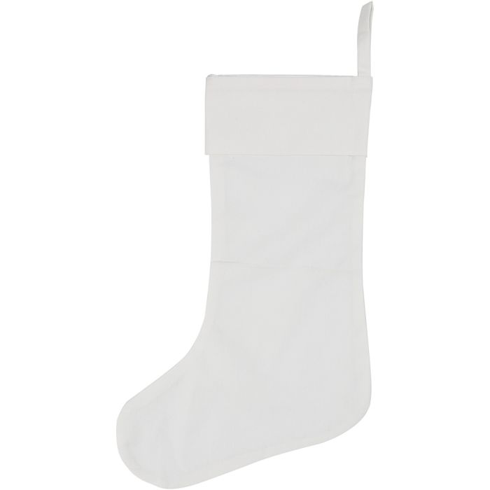 Calza di Natale, H: 40 cm, L: 26 cm, 210 g, bianco, 1 pz
