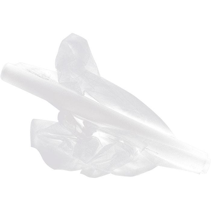 Tulle, L: 50 cm, bianco, 5 m/ 1 rot.