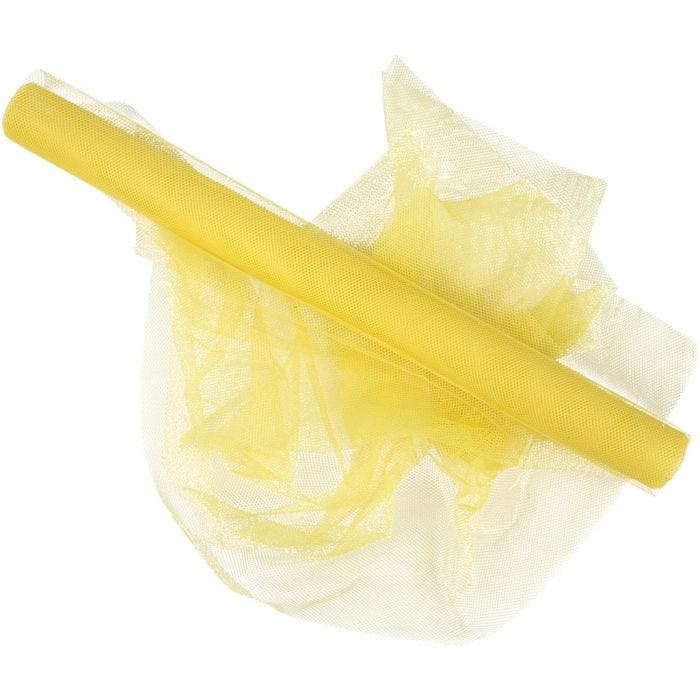 Tulle, L: 50 cm, giallo, 5 m/ 1 rot.