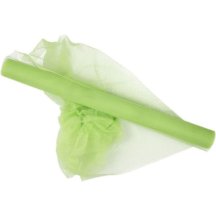 Tulle, L: 50 cm, verde neon, 5 m/ 1 rot.