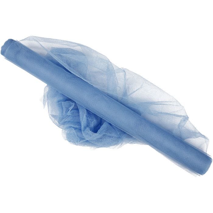 Tulle, L: 50 cm, azzurro, 5 m/ 1 rot.