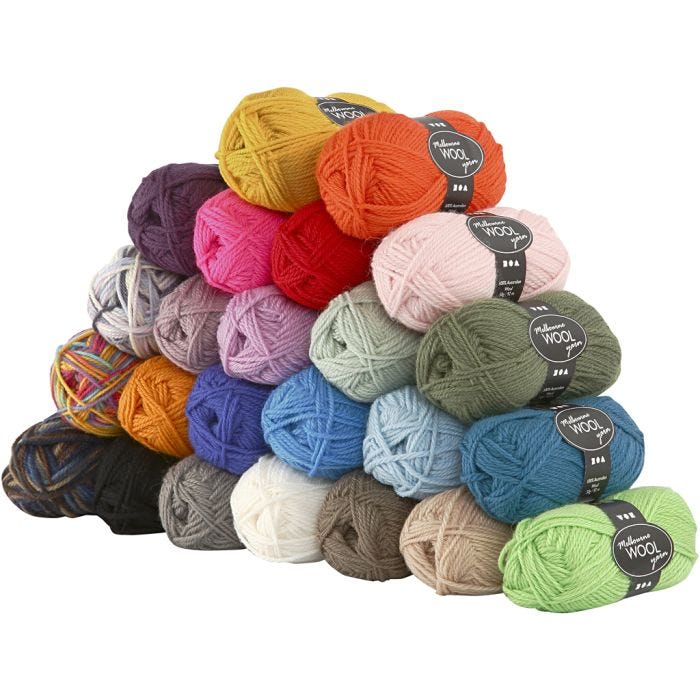 Filato di lana Melbourne, L: 92 M, 24x50 g/ 1 conf.