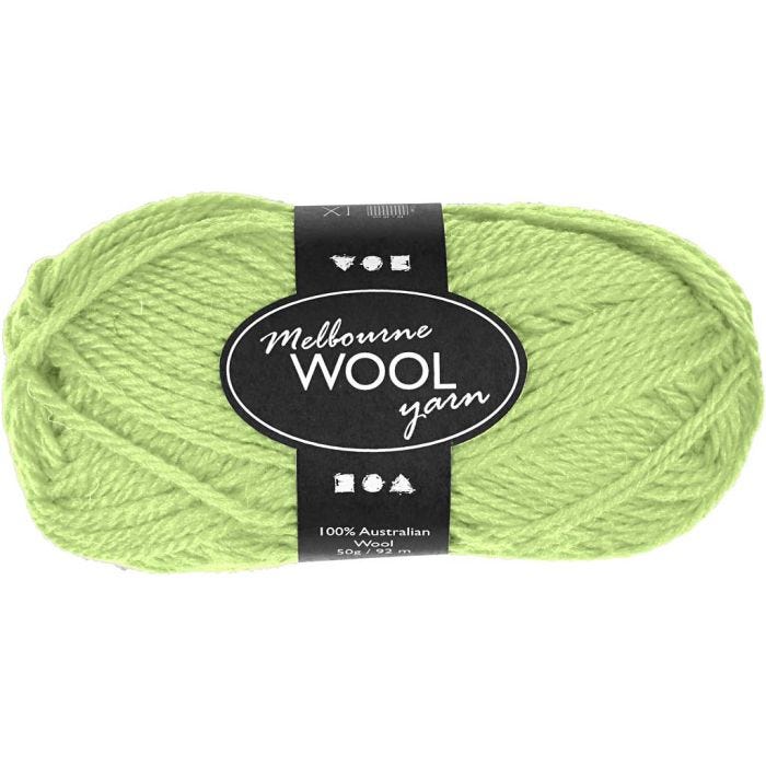 Filato di lana Melbourne, 92 M, verde neon, 50g/ 1 gom.