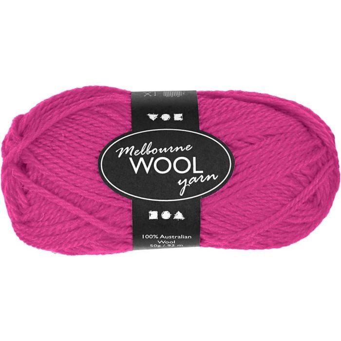Filato di lana Melbourne, L: 92 M, neon pink, 50 g/ 1 gom.