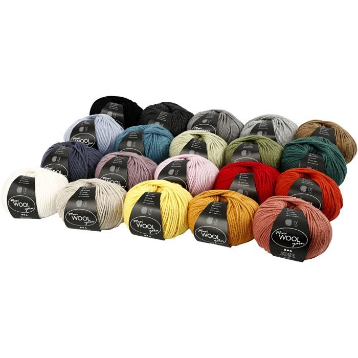 Filato, L: 125 M, colori asst., 20x100 g/ 1 conf.