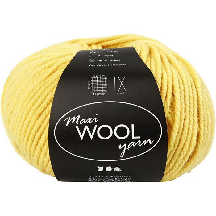 Filato, L: 125 M, giallo, 100 g/ 1 gom.