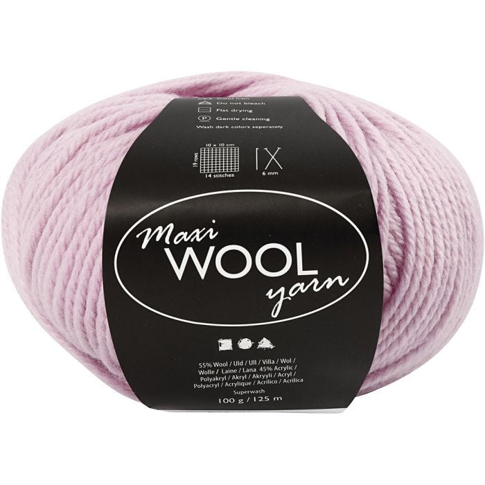 Filato, L: 125 M, rosato pallido, 100 g/ 1 gom.