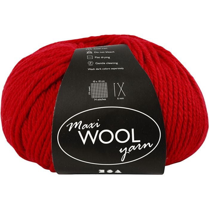 Filato, 125 M, rosso, 100g/ 1 gom.