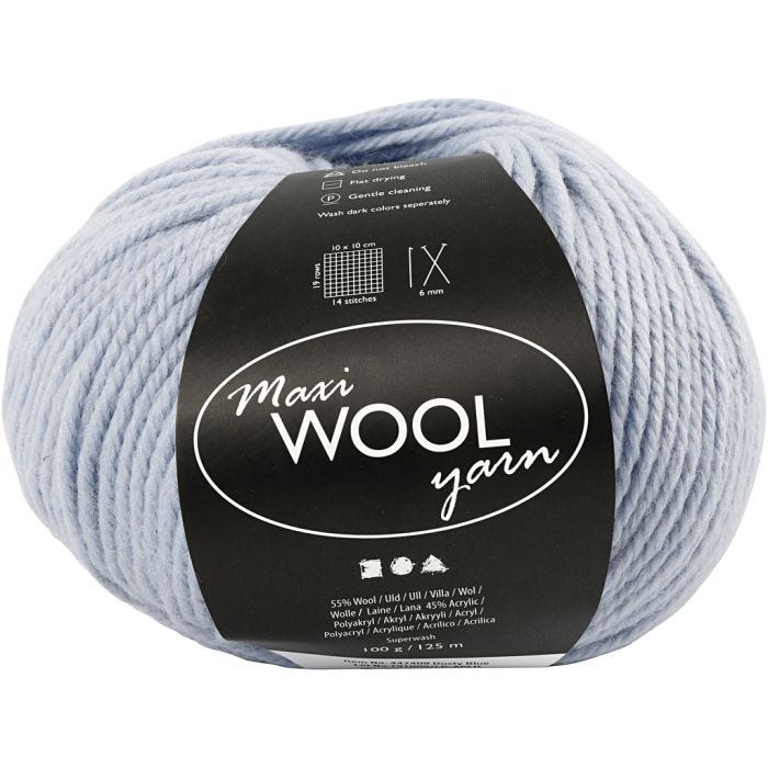 Filato, L: 125 M, blu pallido, 100 g/ 1 gom.
