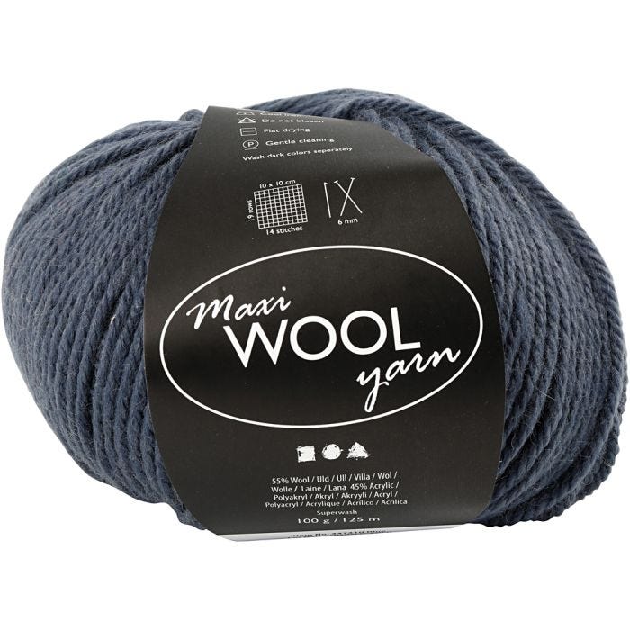 Filato, L: 125 M, blu, 100 g/ 1 gom.