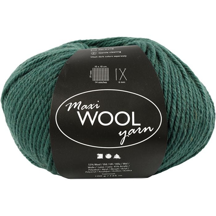 Filato, L: 125 M, verde, 100 g/ 1 gom.