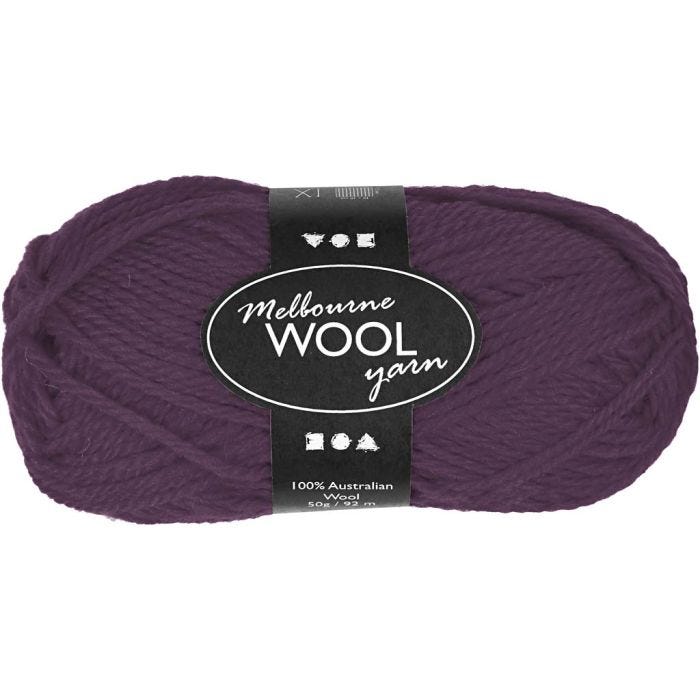 Filato di lana Melbourne, L: 92 M, viola, 50 g/ 1 gom.