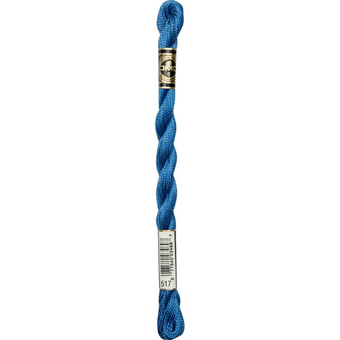 Filato per perline DMC, dim. 5, blu (517), 300 m, 12x25 m/ 1 conf.