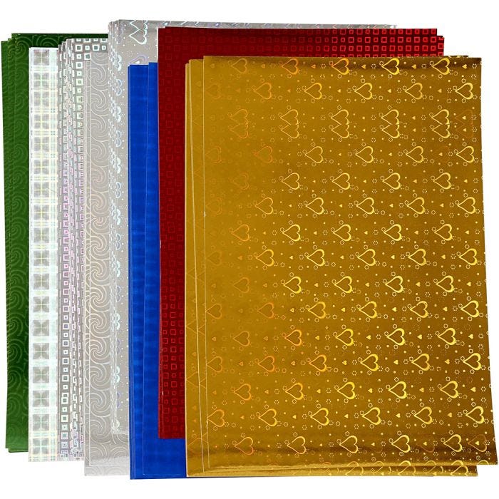 Carta olografica, A4, foglio 210x297 mm, 120 g, 80 fgl. asst./ 1 conf.
