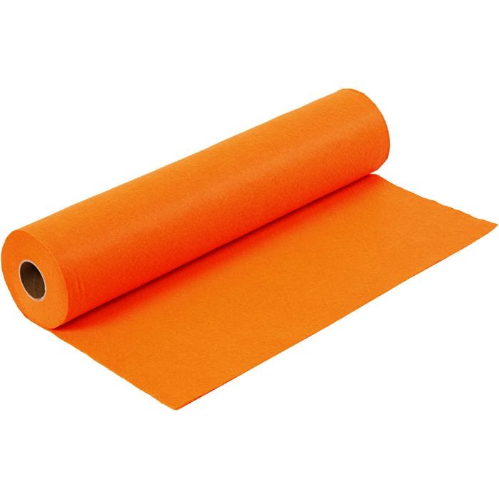 Feltro artigianale, L: 45 cm, spess. 1,5 mm, 180-200 g, arancio, 5 m/ 1 rot.
