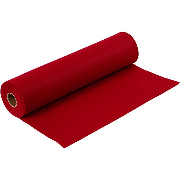 Feltro artigianale, L: 45 cm, spess. 1,5 mm, 180-200 g, rosso antico, 5m/ 1 rot.