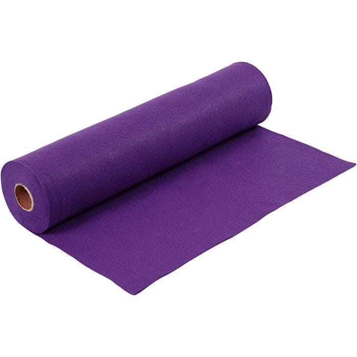 Feltro artigianale, L: 45 cm, spess. 1,5 mm, 180-200 g, viola, 5 m/ 1 rot.