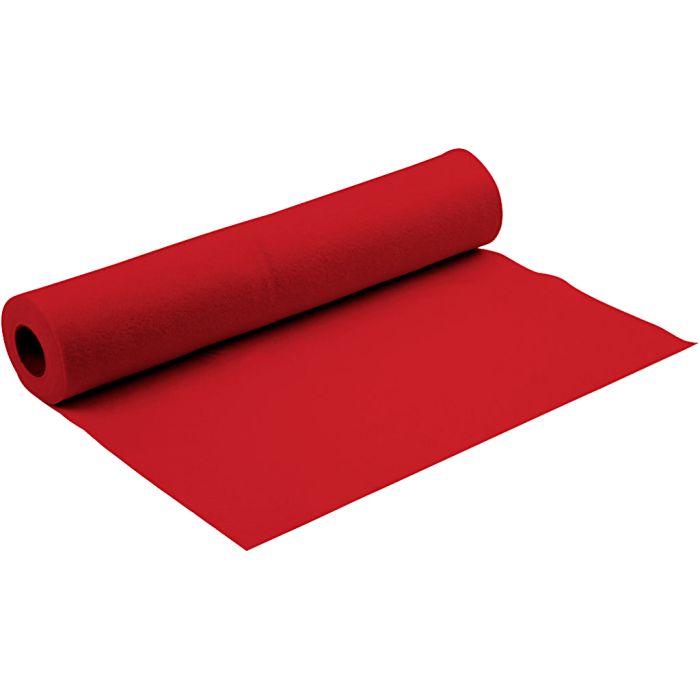 Feltro artigianale, L: 90 cm, spess. 1,5 mm, rosso, 5 m/ 1 rot.