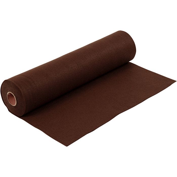 Feltro artigianale, L: 45 cm, spess. 1,5 mm, 180-200 g, marrone, 5 m/ 1 rot.