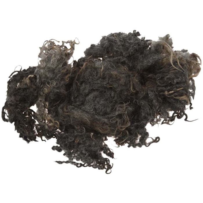 Lana riccia, grigio scuro, 100 g/ 1 pacch.