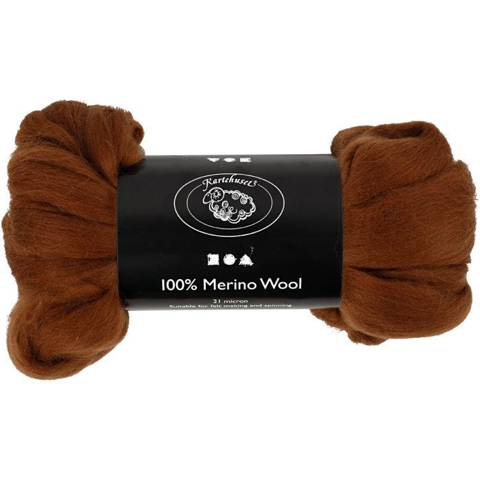 Lana Merino, spess. 21 my, marrone, 100 g/ 1 conf.