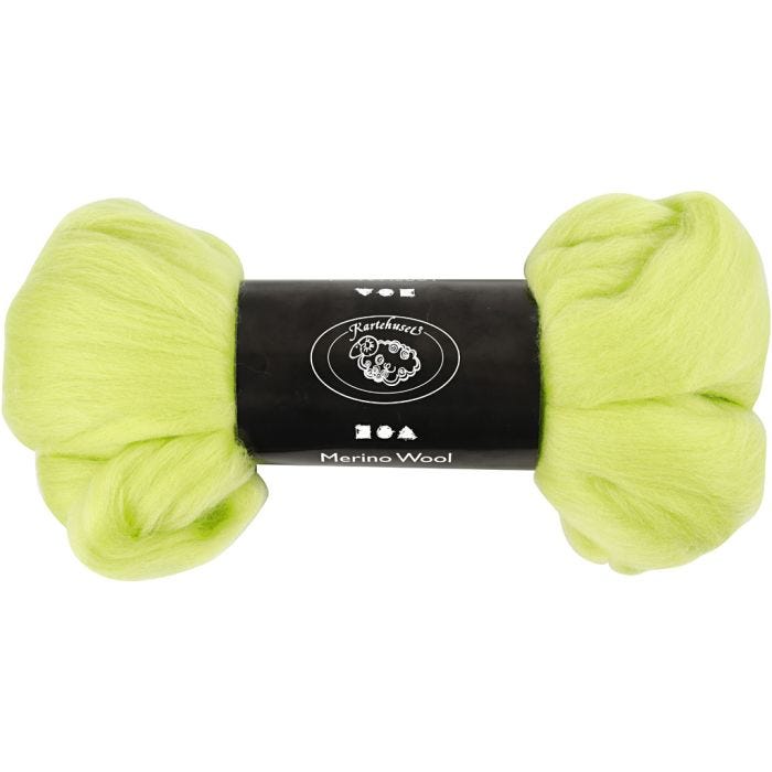 Lana Merino, spess. 21 my, verde lime, 100 g/ 1 conf.