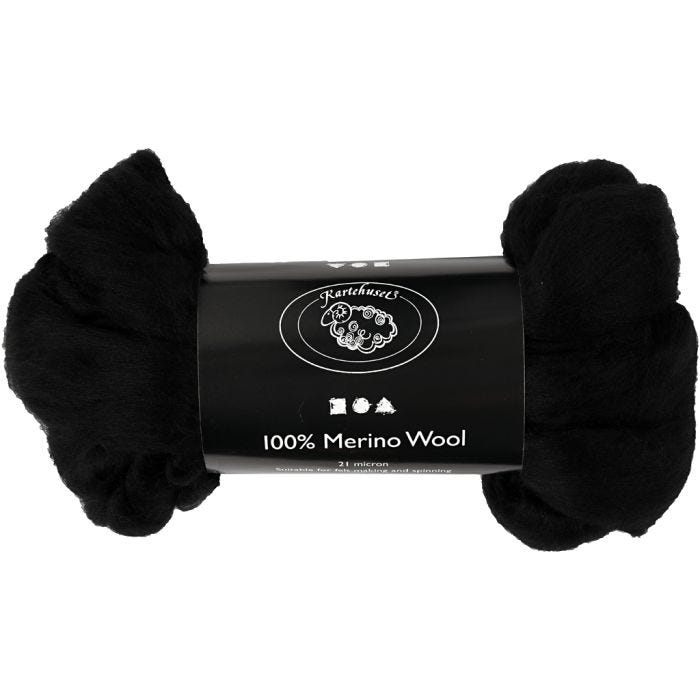 Lana Merino, spess. 21 my, nero, 100 g/ 1 conf.