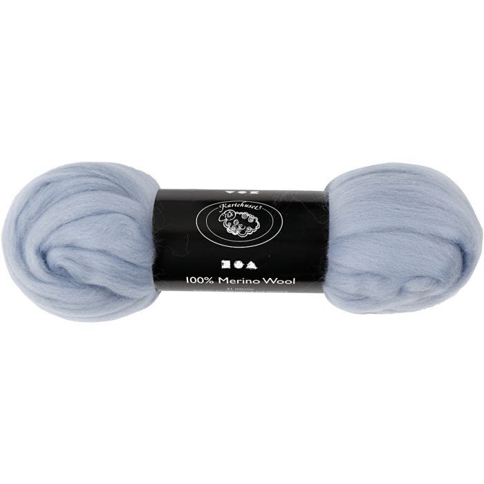 Lana Merino, spess. 21 my, blu ghiaccio, 100 g/ 1 conf.