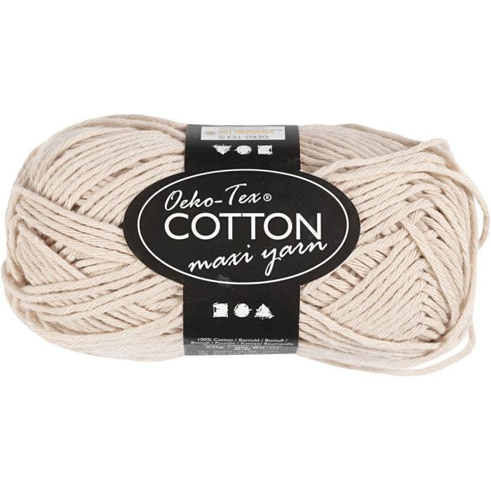 Filato in cotone, dim. 8/8, L: 80-85 M, sand, 50 g/ 1 gom.