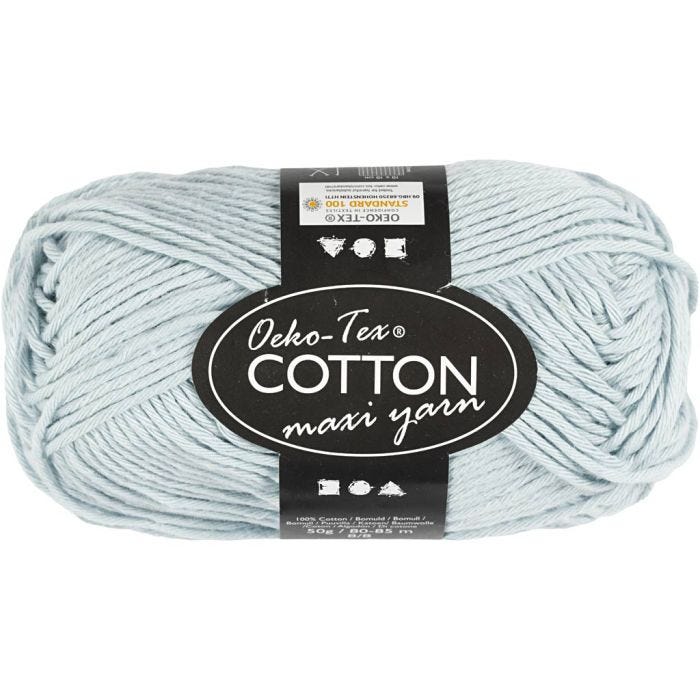 Filato in cotone, dim. 8/8, L: 80-85 M, blu pallido, 50 g/ 1 gom.