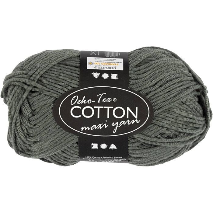 Filato in cotone, dim. 8/8, L: 80-85 M, grigio, 50 g/ 1 gom.