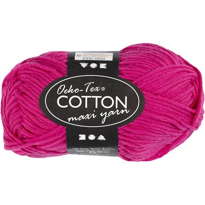 Filato in cotone, dim. 8/8, L: 80-85 M, rosa, 50 g/ 1 gom.