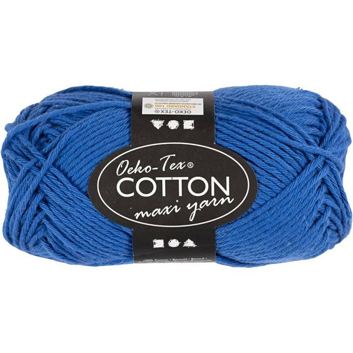 Filato in cotone, dim. 8/8, L: 80-85 M, blu cobalto, 50 g/ 1 gom.