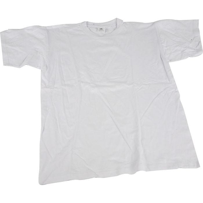 Magliette, L: 40 cm, misura 7-8 anno, collo rotondo, 145 g, bianco, 1 pz