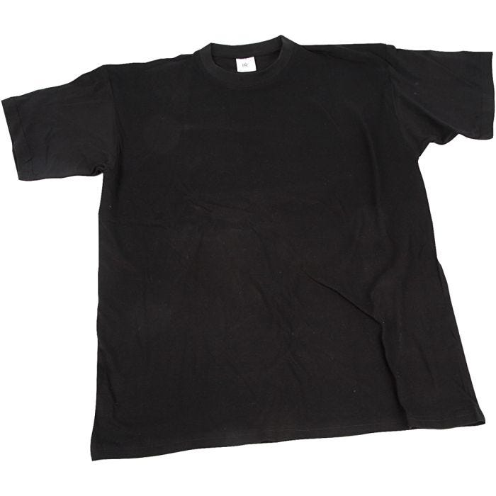 Magliette, L: 40 cm, misura 7-8 anno, collo rotondo, 145 g, nero, 1 pz
