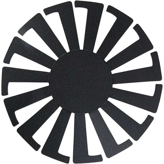 Base per certino intrecciato, H: 8 cm, diam 14 cm, nero, 10 pz/ 1 conf.