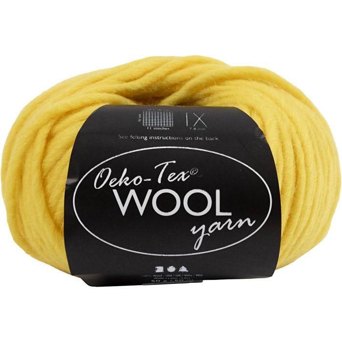 Filato, L: 50 M, giallo, 50 g/ 1 gom.