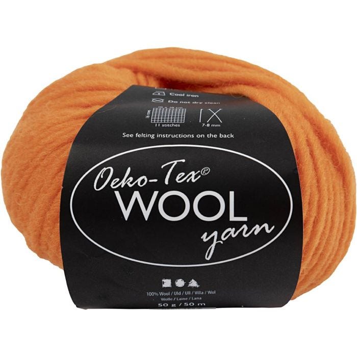 Filato, L: 50 M, arancio, 50 g/ 1 gom.