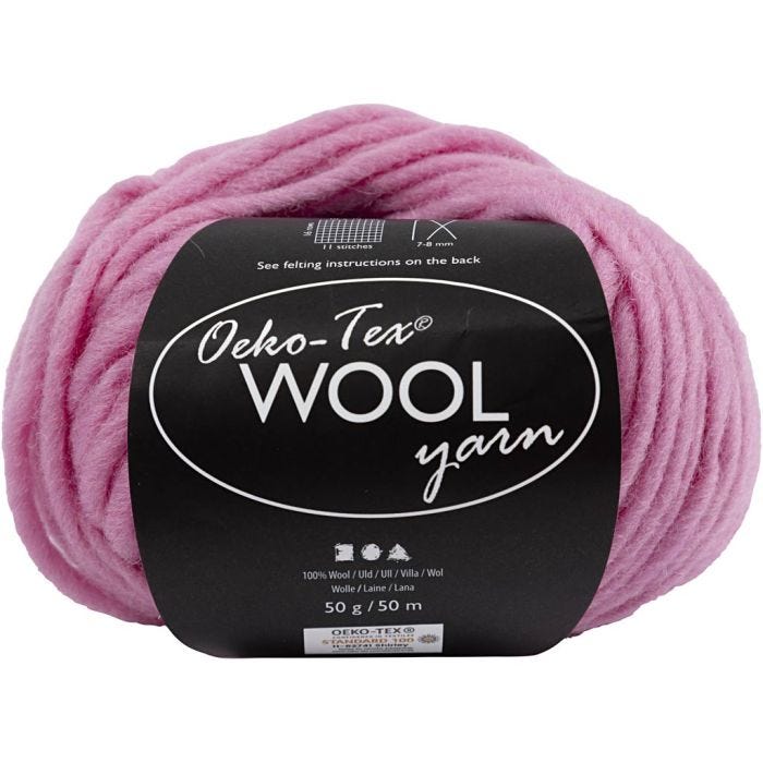 Filato, L: 50 M, rosa chiaro, 50 g/ 1 gom.