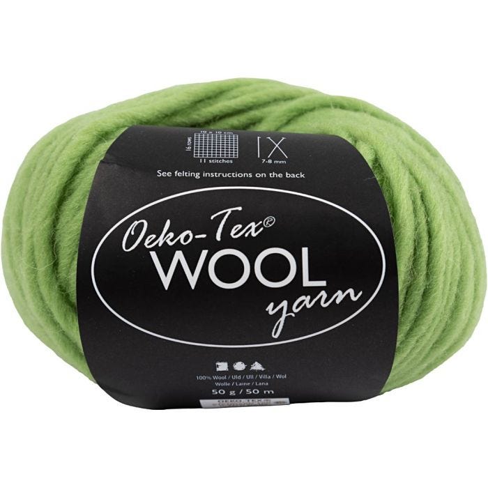 Filato, L: 50 M, verde lime, 50 g/ 1 gom.