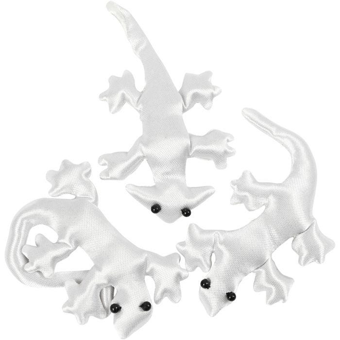 Mostriciattoli in stoffa, misura 10-14 cm, bianco, 3 pz/ 1 conf.