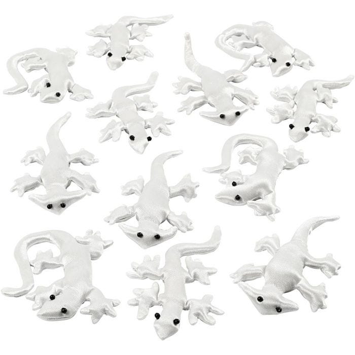 Mostriciattoli in stoffa, misura 10-14 cm, bianco, 12 pz/ 1 conf.