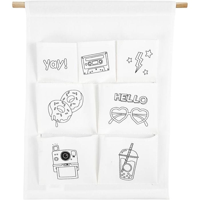 Organizer da appendere, H: 46 cm, L: 34 cm, 145 g, bianco, 1 pz