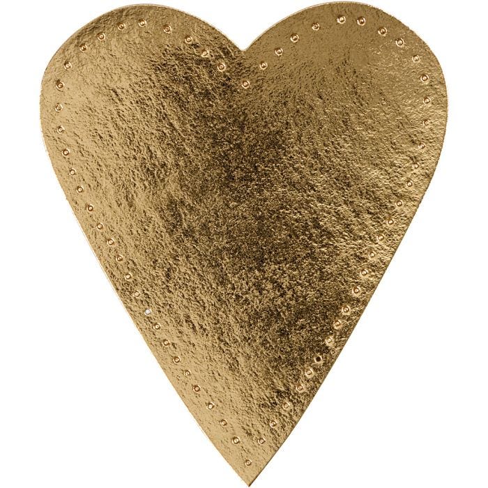 Cuore, H: 12 cm, L: 10 cm, 350 g, oro, 4 pz/ 1 conf.